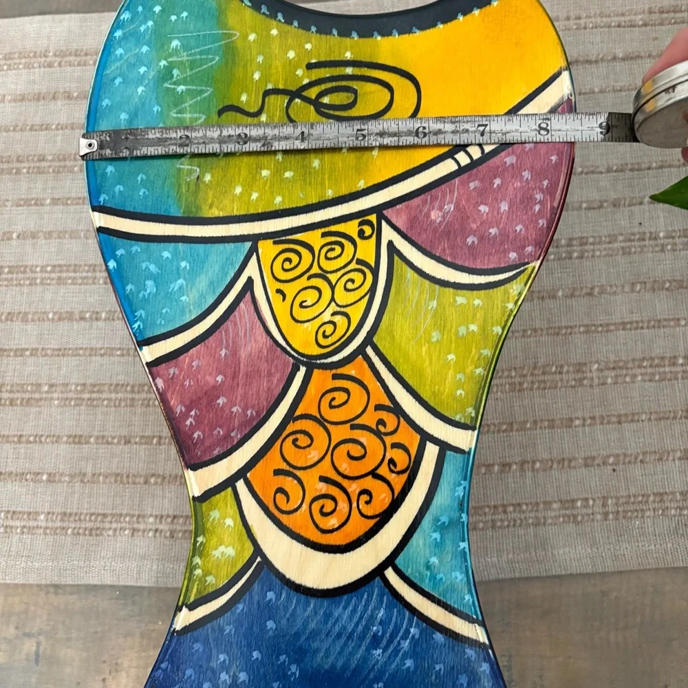 Kakadu Handmade Painted Wooden Vase/Vessel made in Israel